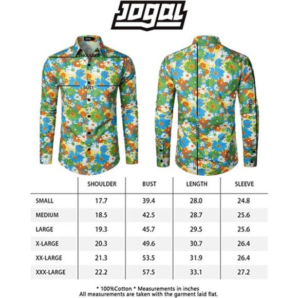 Mens Floral Dress Shirt Long Sleeve Printed Beige Multicolor - Picture 5 of 7